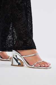Try Your Luck Novelty Mules - Silver sold by Fashion Nova
