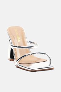 Try Your Luck Novelty Mules - Silver sold by Fashion Nova