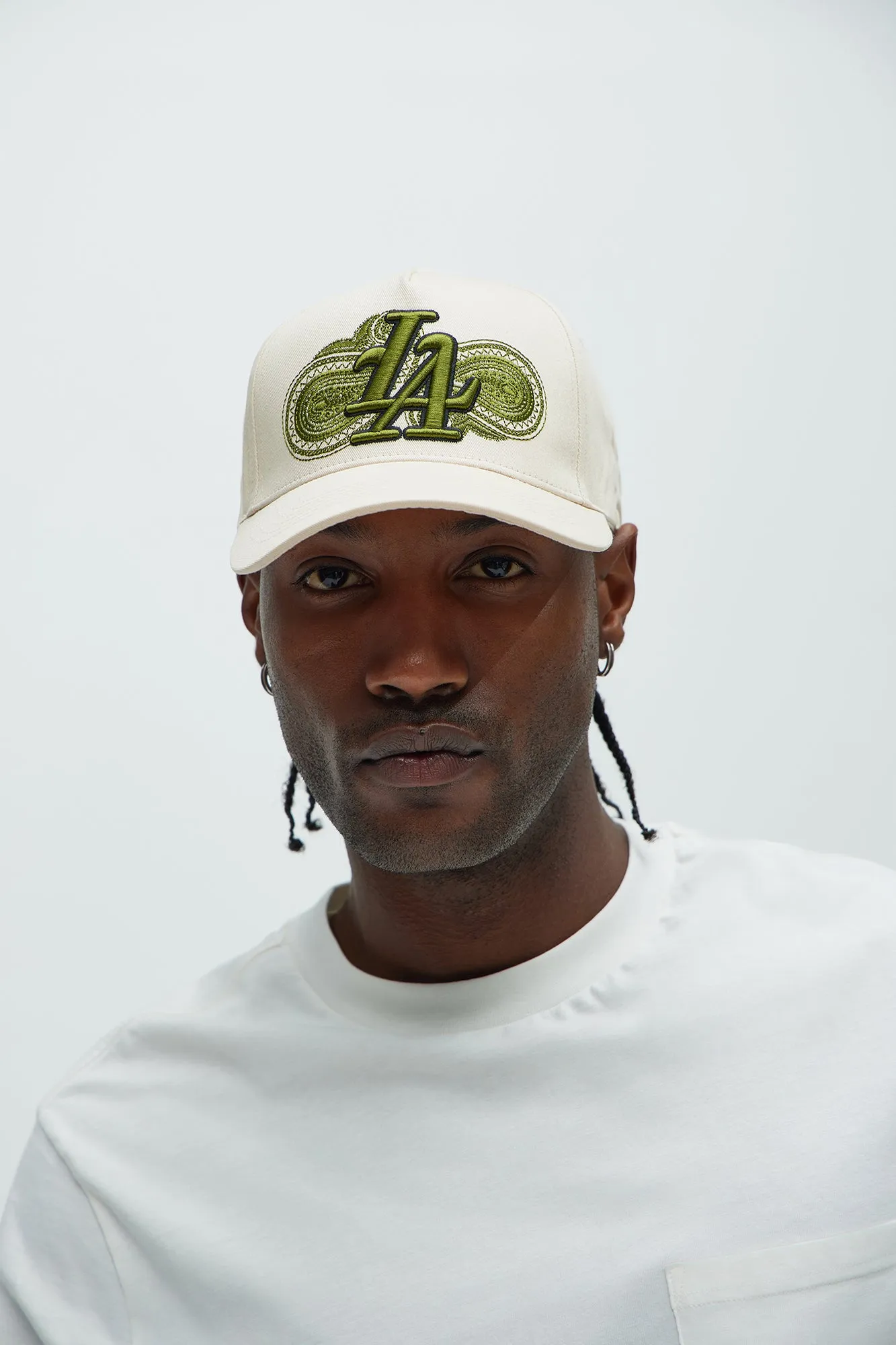 La Paisley Snapback Hat - Stone sold by Fashion Nova