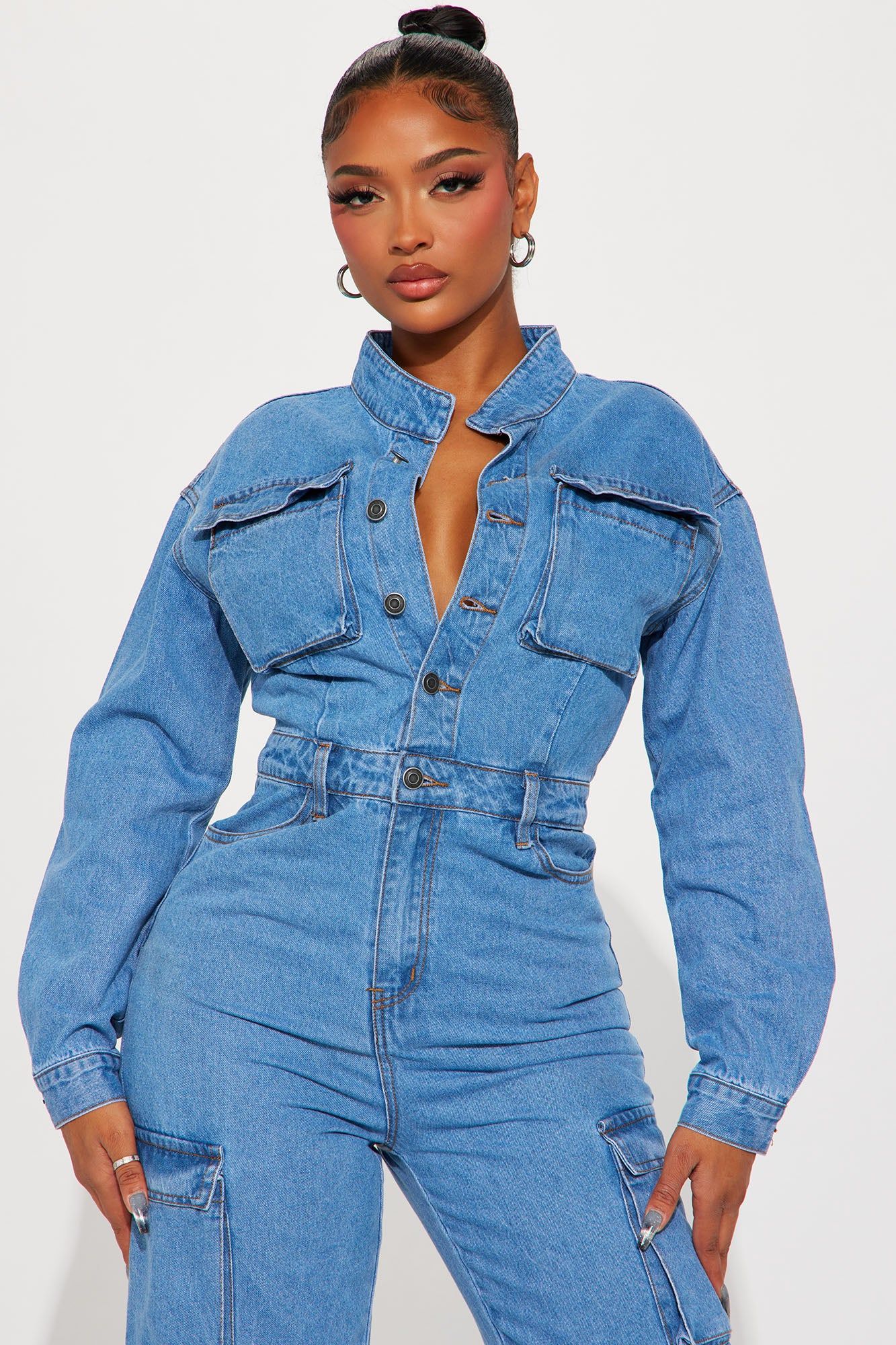 Step Back Denim Jumpsuit - Light Wash sold by Fashion Nova product image thumbnail 2