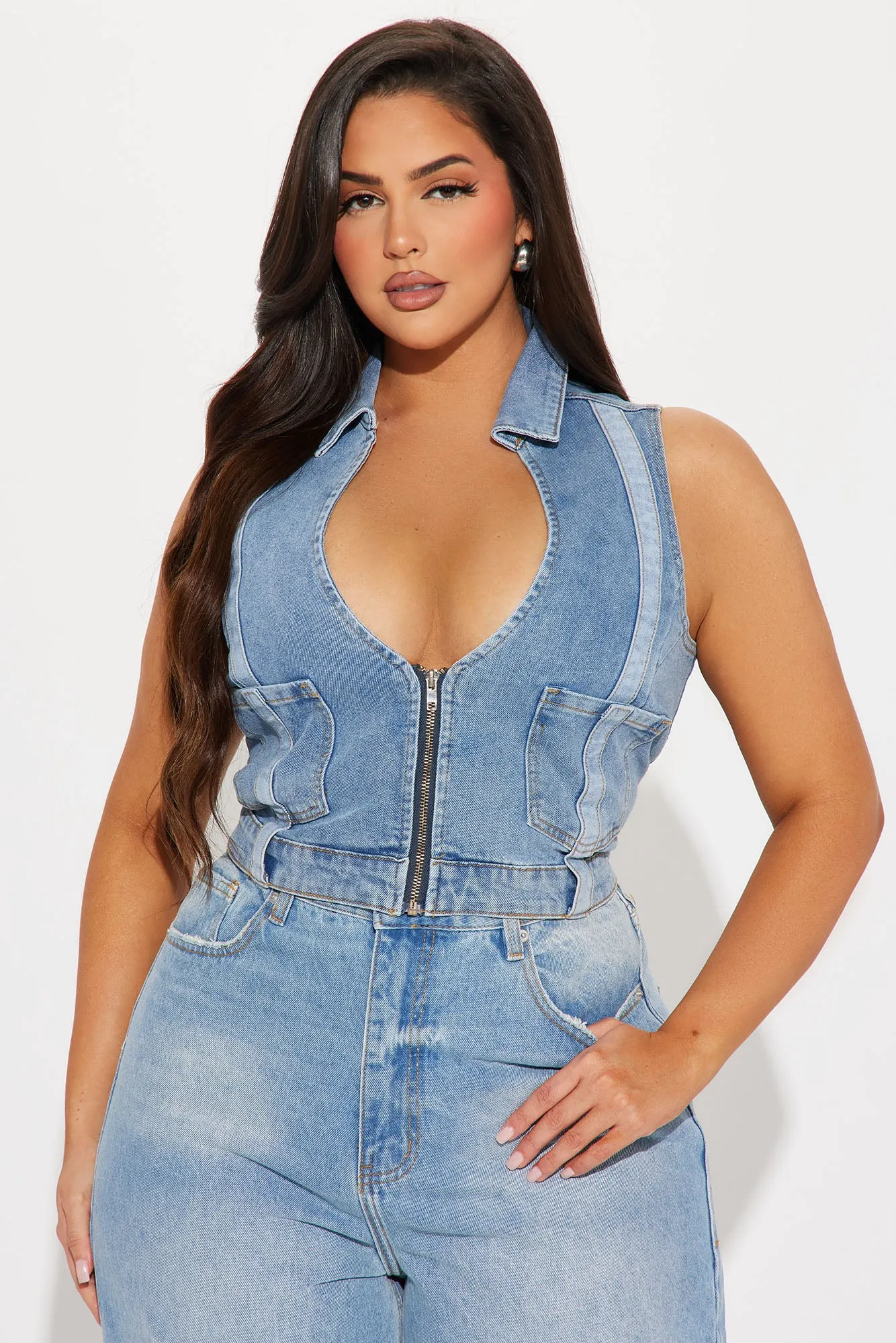 Working Late Denim Vest Top - Light Wash sold by Fashion Nova product image thumbnail 4