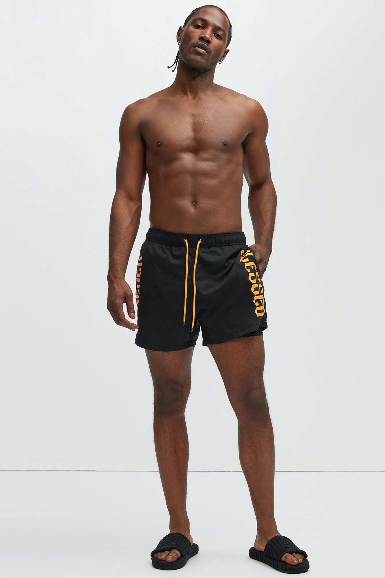 Blessed On Blessed Swim Trunk - Black sold by Fashion Nova product image thumbnail 2