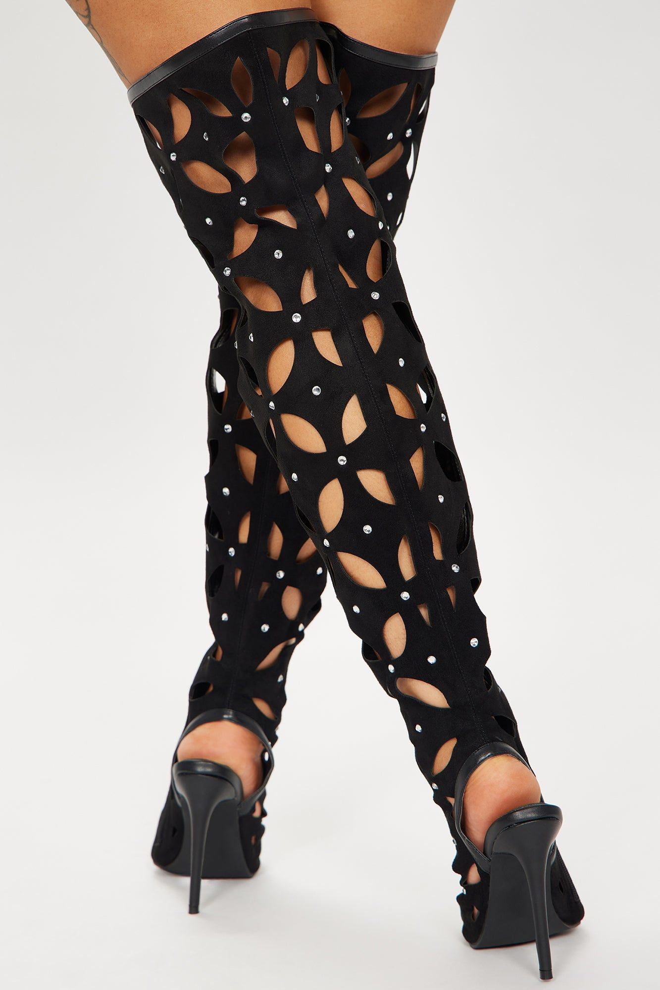 Come Closer Over The Knee Heeled Boots - Black sold by Fashion Nova product image thumbnail 4