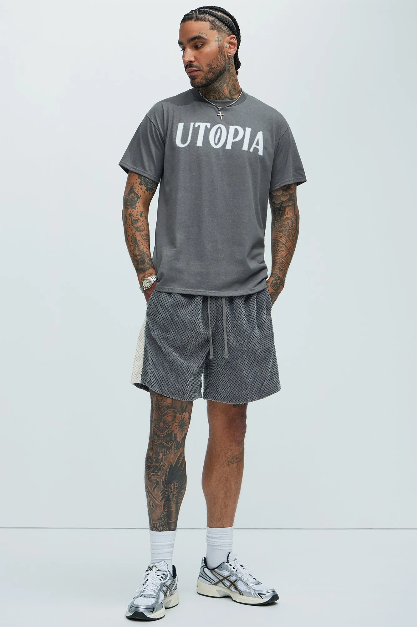 Utopia Now Short Sleeve Tee - Charcoal sold by Fashion Nova product image thumbnail 2