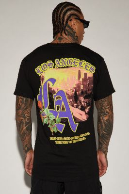 Live And Die In LA Short Sleeve Tee - Black sold by Fashion Nova