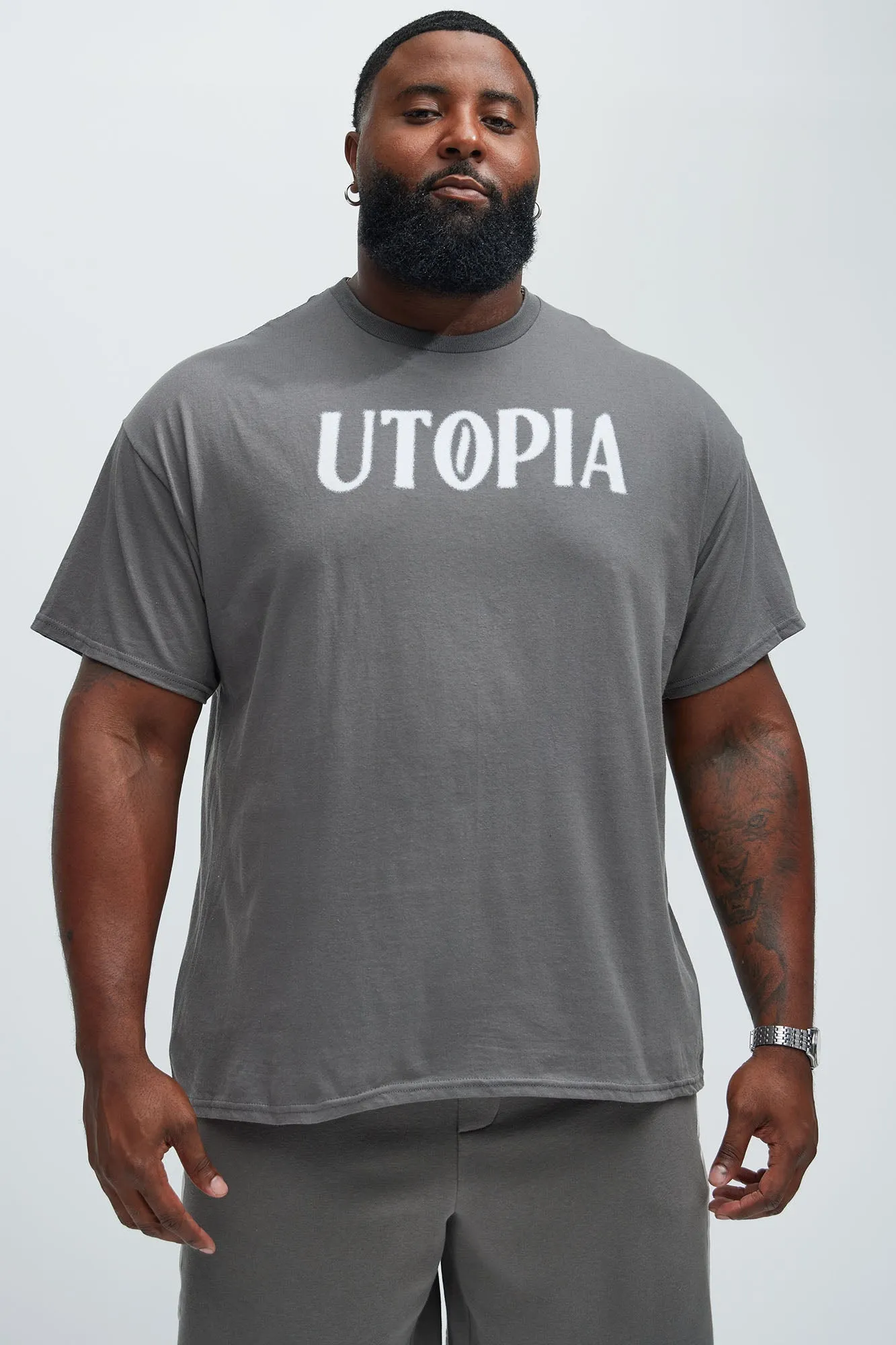 Utopia Now Short Sleeve Tee - Charcoal sold by Fashion Nova product image thumbnail 4