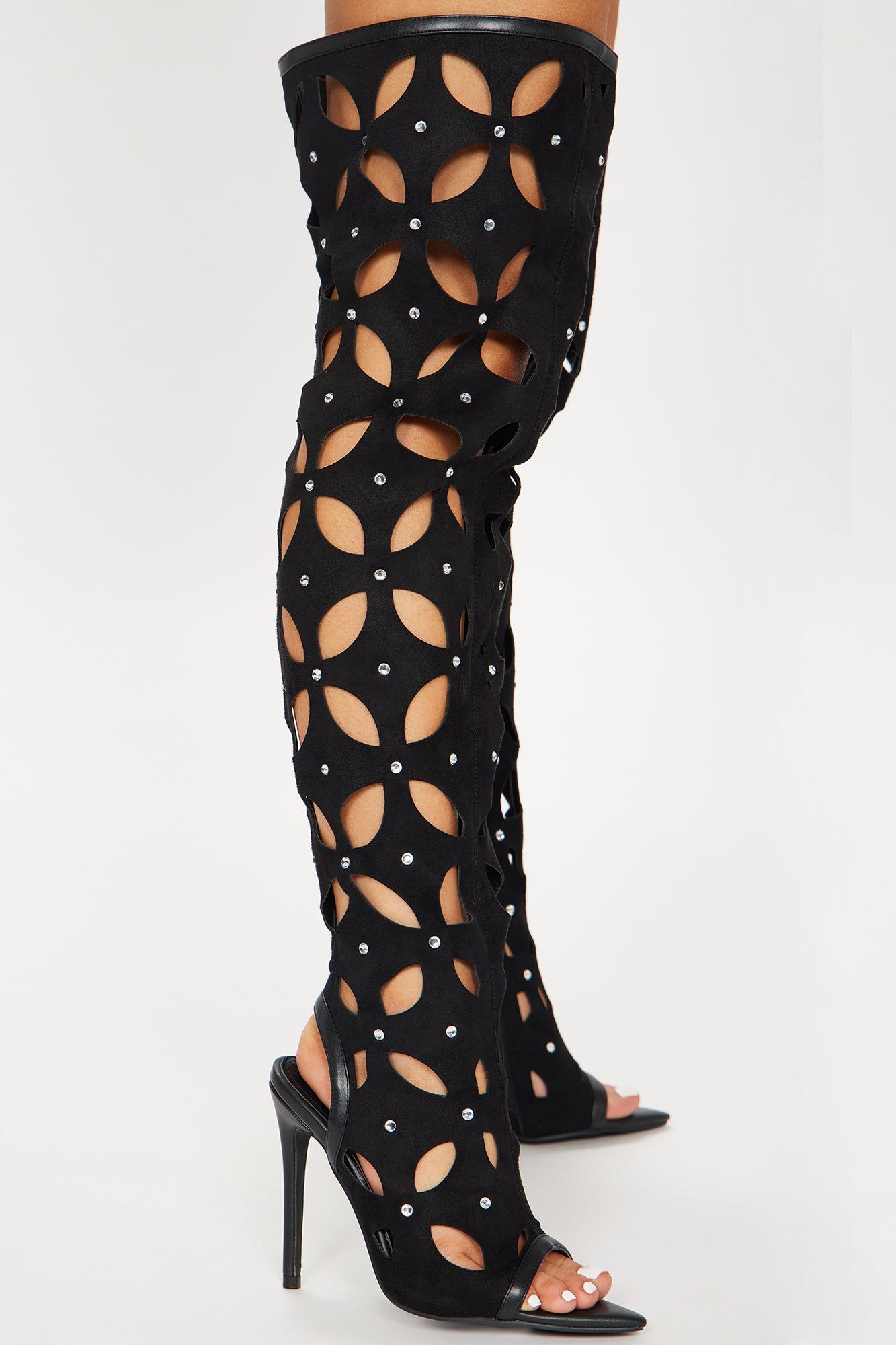 Come Closer Over The Knee Heeled Boots - Black sold by Fashion Nova product image thumbnail 3