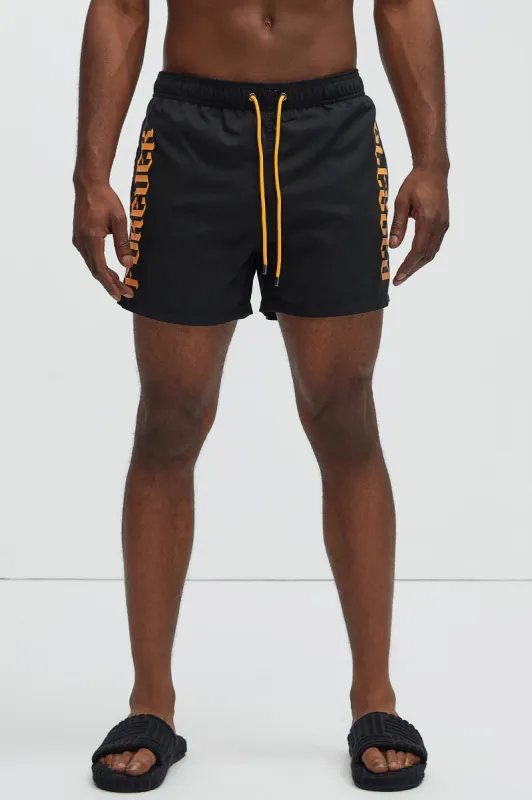 Blessed On Blessed Swim Trunk - Black sold by Fashion Nova