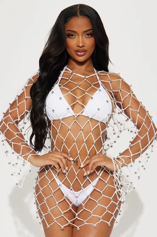Lily Crochet Cover Up Dress - White sold by Fashion Nova