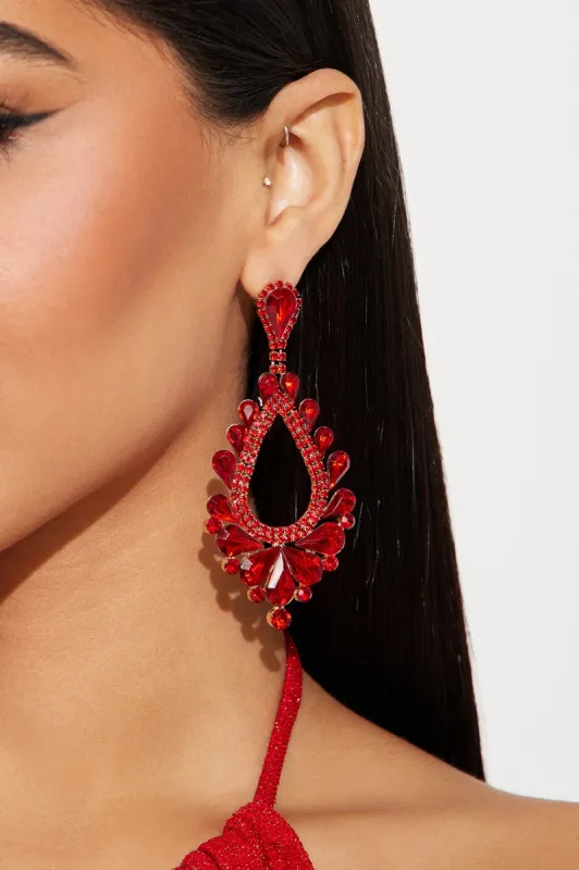 Peak Elegance Earrings - Red sold by Fashion Nova