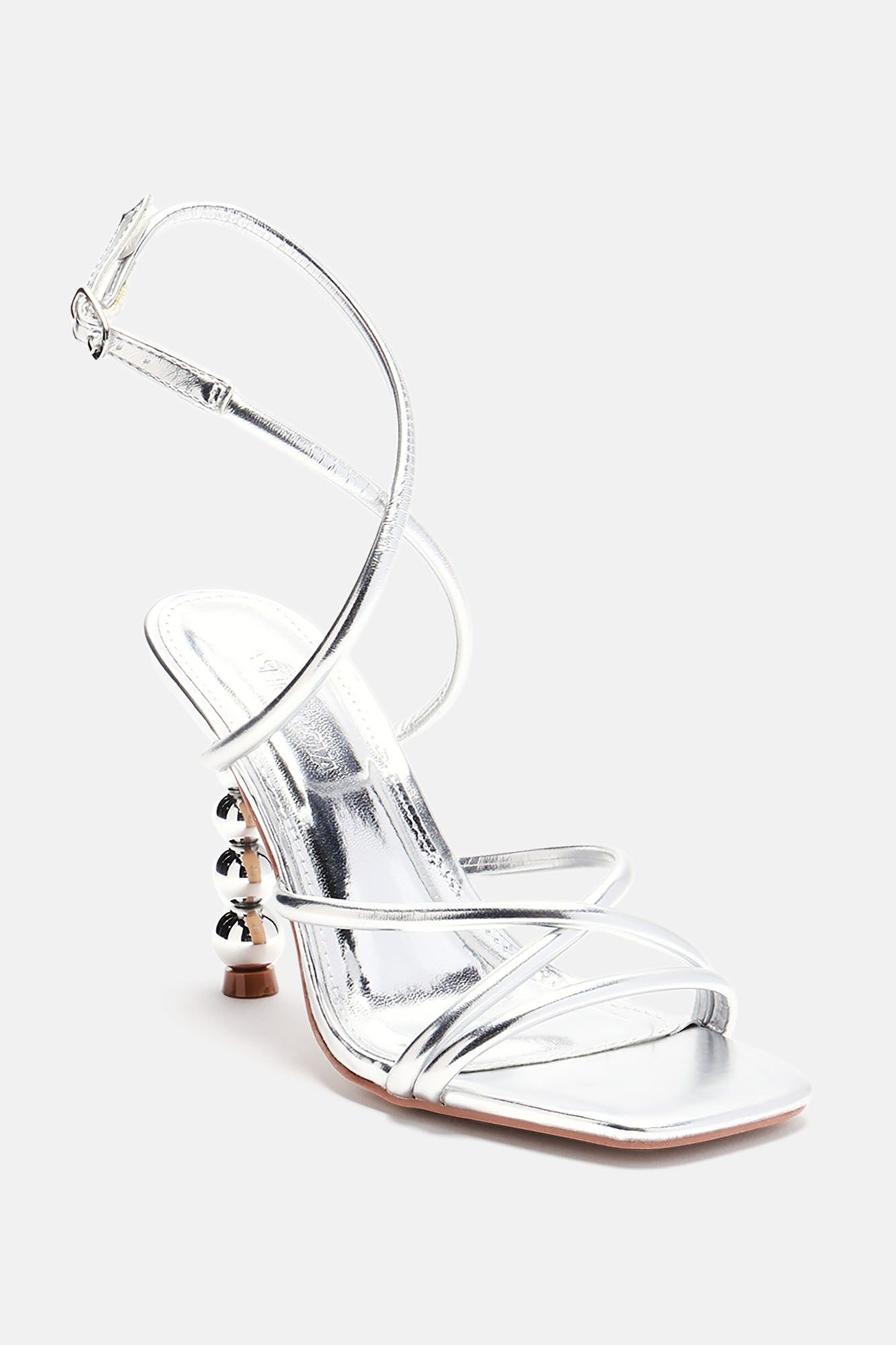 Simple Remedy Metallic Heeled Sandals - Silver sold by Fashion Nova product image thumbnail 2