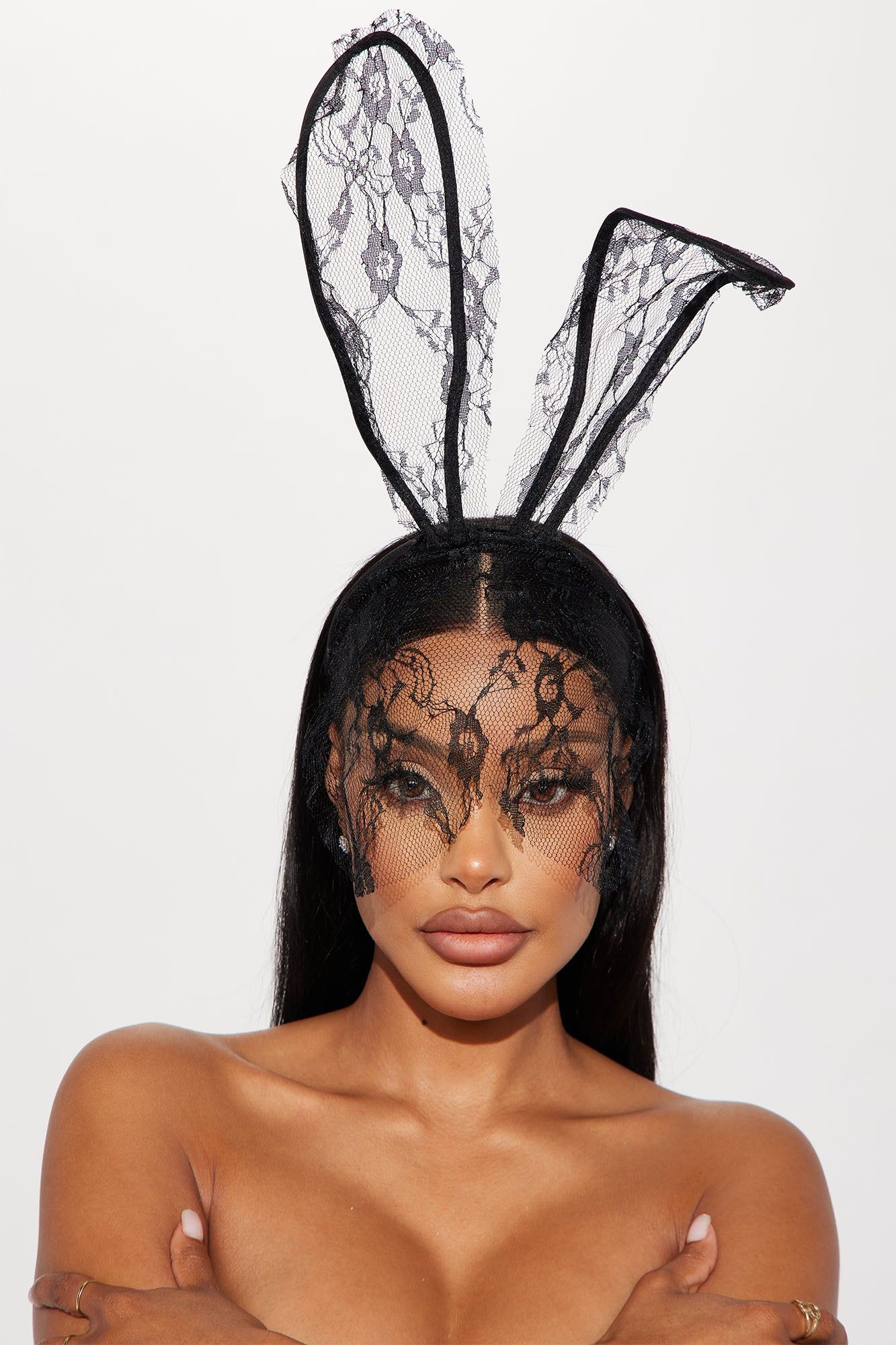 Hop Hop Lace Bunny Ears - Black sold by Fashion Nova