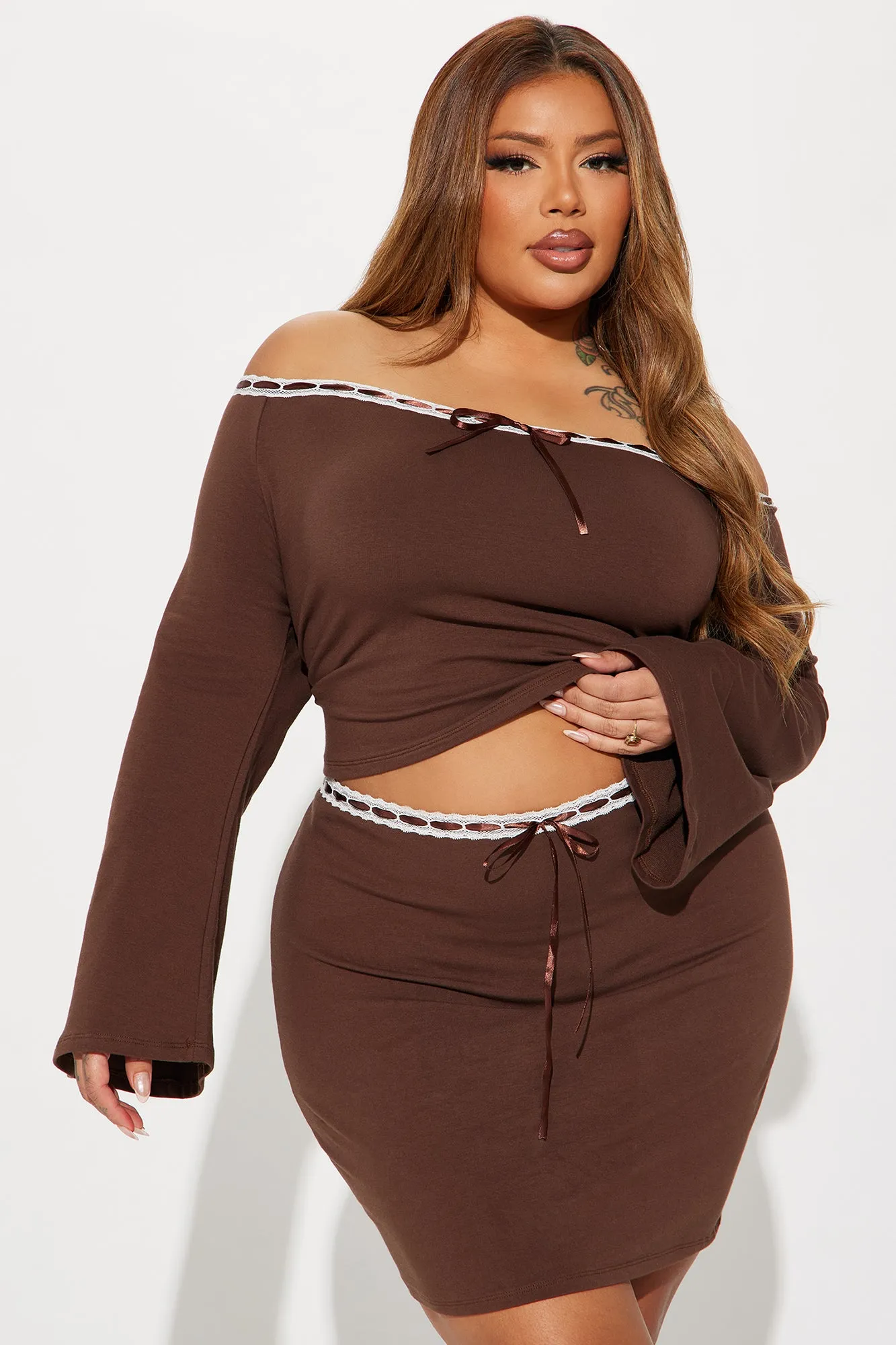 Trendy Babe Skirt Set - Chocolate sold by Fashion Nova product image thumbnail 4
