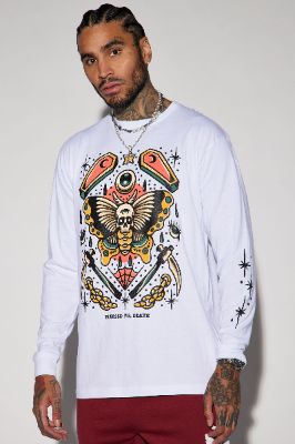 Blessed Til Death Long Sleeve Tee - White sold by Fashion Nova