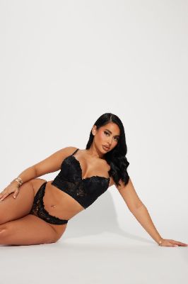 Floral Affair Lace Bra - Black sold by Fashion Nova