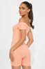 Gabby Snatched Romper - Coral sold by Fashion Nova