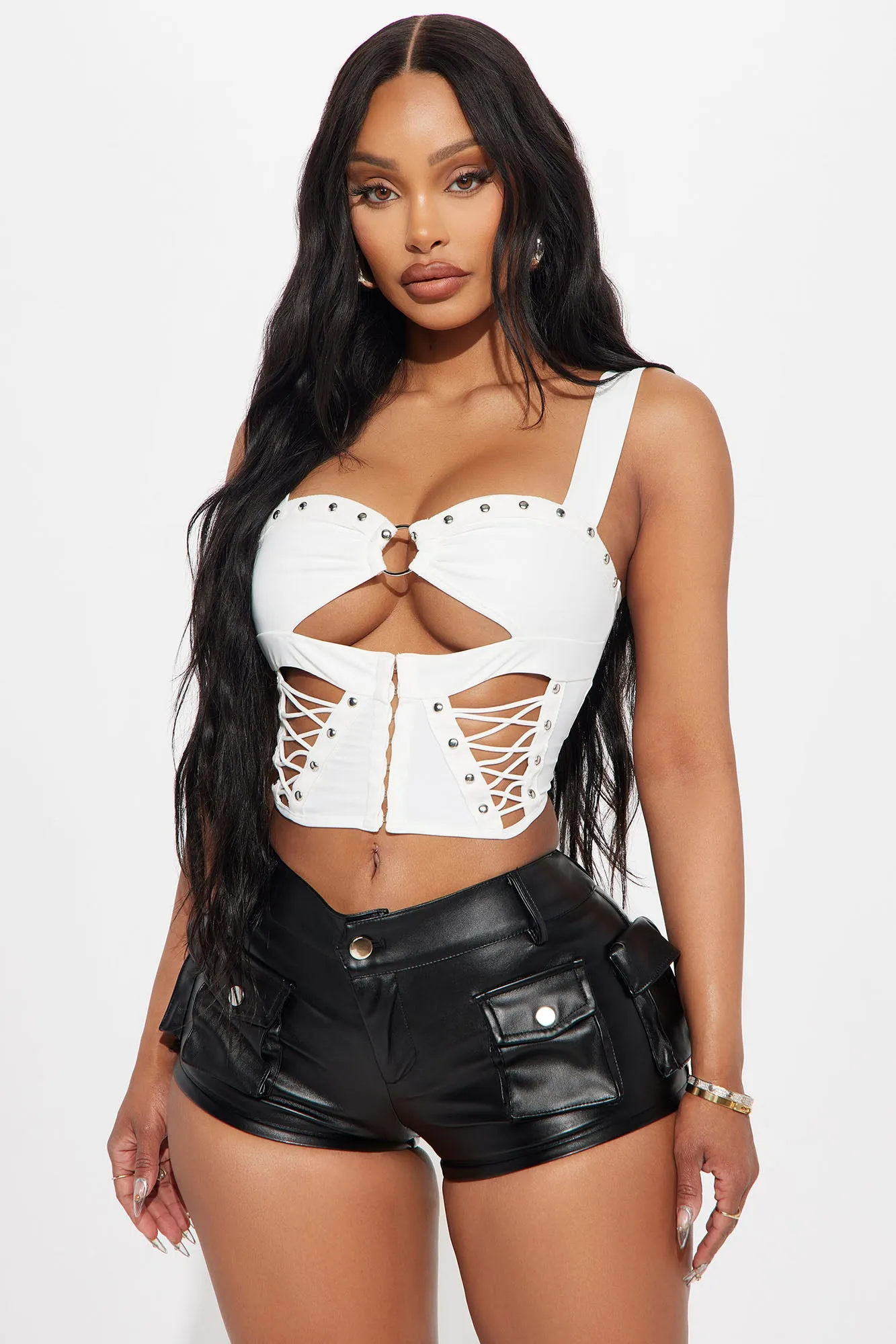 Attention On Me Corset Top - White sold by Fashion Nova