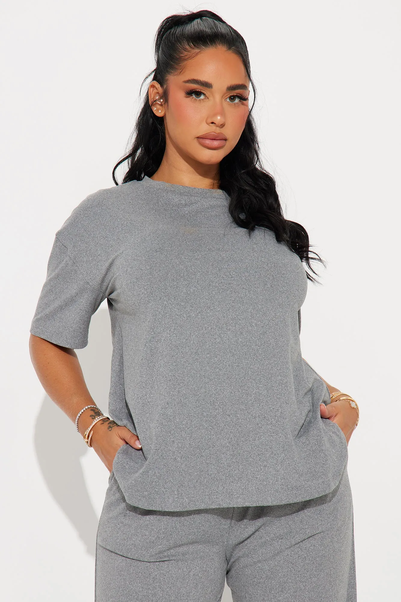 Relax Mood PJ Pant Set - Heather Grey sold by Fashion Nova product image thumbnail 3