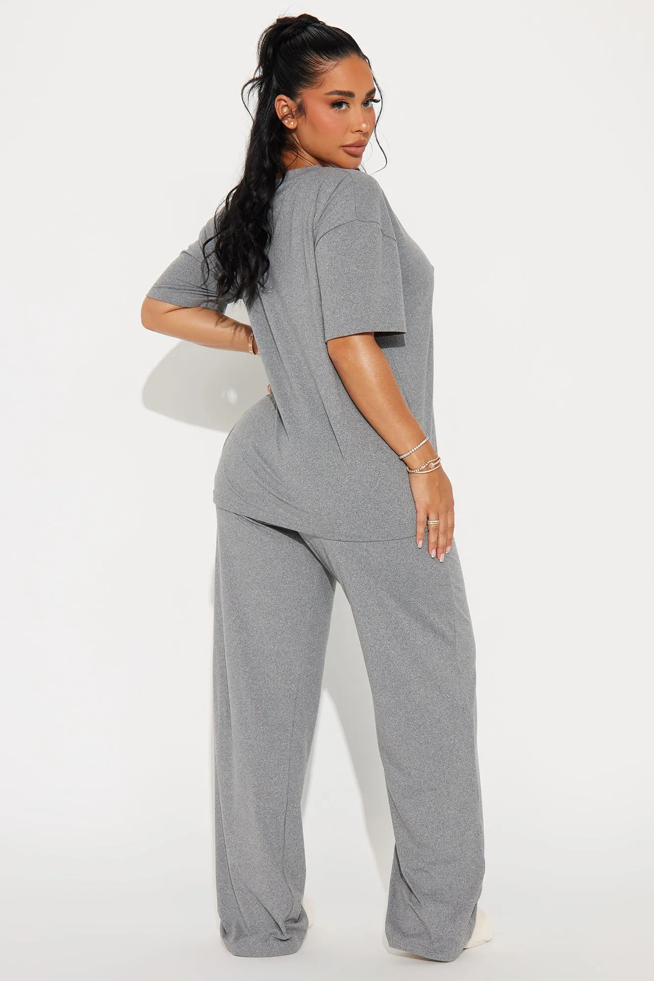 Relax Mood PJ Pant Set - Heather Grey sold by Fashion Nova product image thumbnail 4