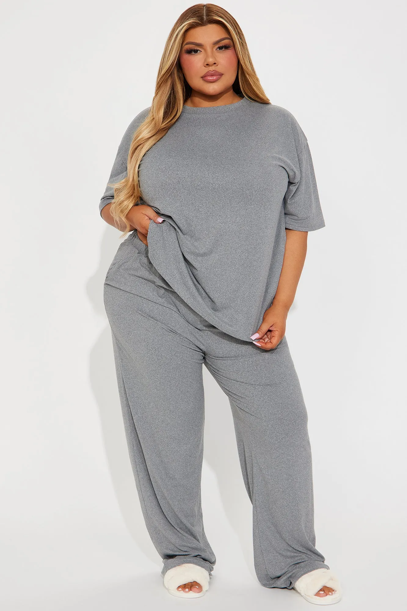 Relax Mood PJ Pant Set - Heather Grey sold by Fashion Nova product image thumbnail 5