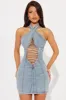 Kleo Denim Mini Dress - Denim sold by Fashion Nova