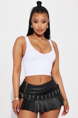 Candace Seamless Crop Top - White sold by Fashion Nova