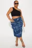 Not Sorry Mineral Wash Cargo Midi Skirt - Dark Wash sold by Fashion Nova
