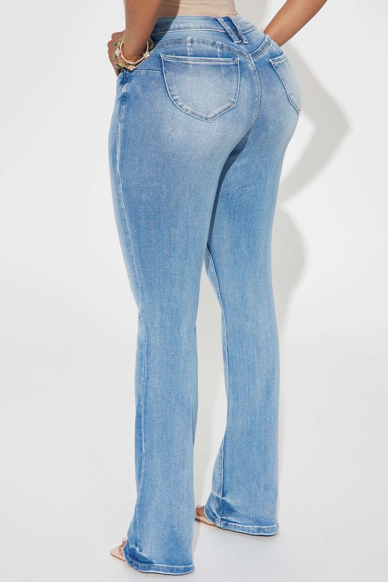 Someone New Booty Lifting Stretch Bootcut Jeans - Light Wash sold by Fashion Nova product image thumbnail 3