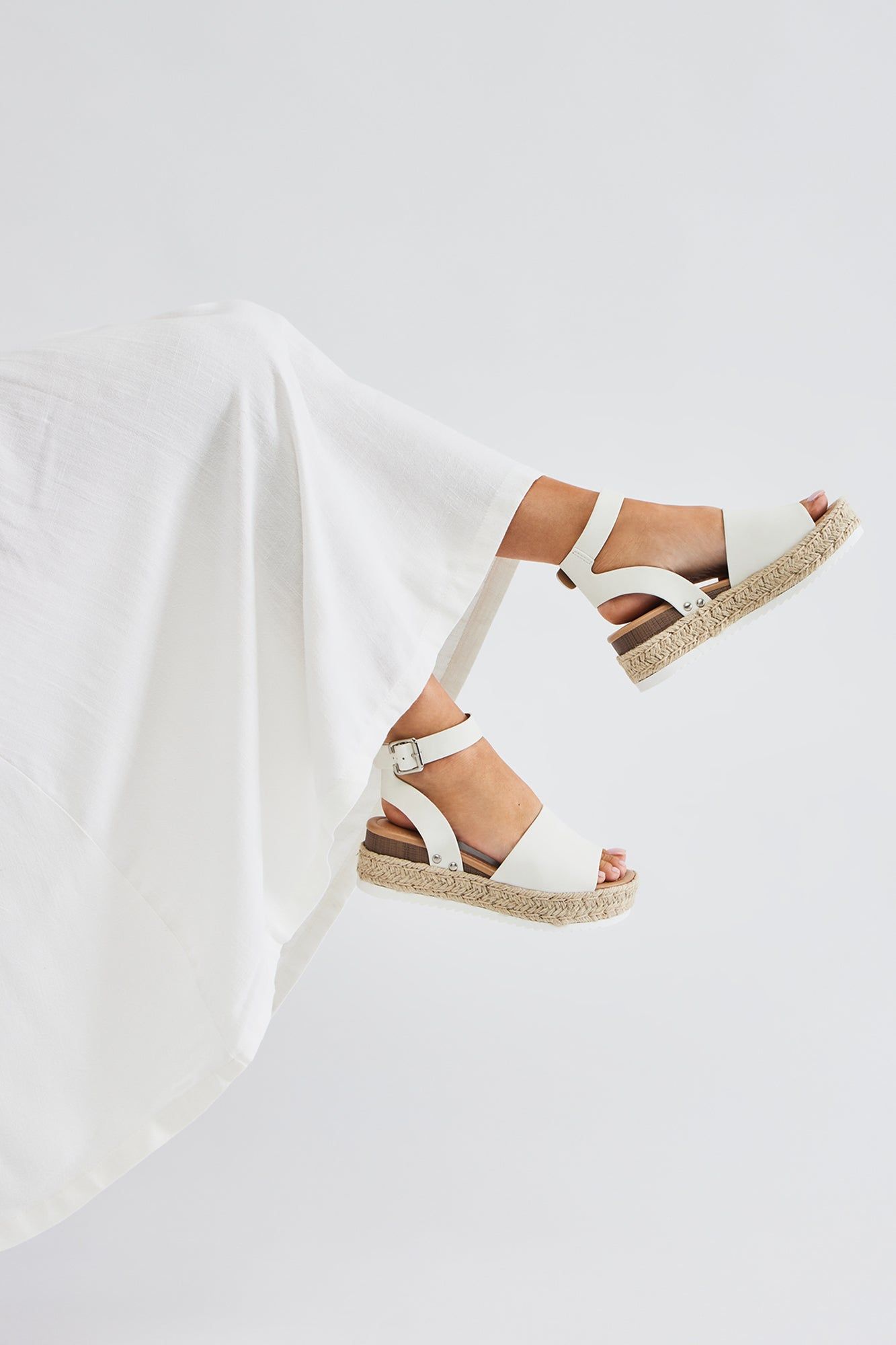 Kayley Flatform Sandals - Off White sold by Fashion Nova product image thumbnail 4