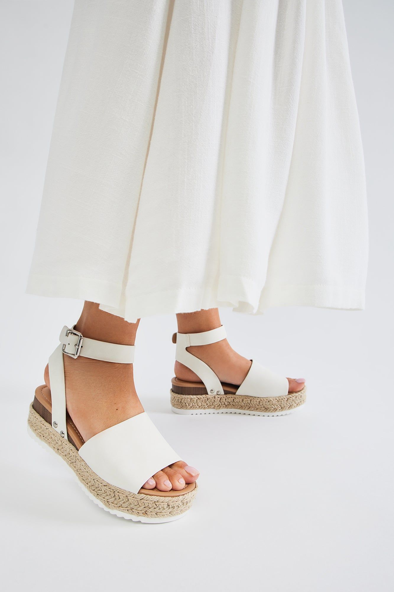 Kayley Flatform Sandals - Off White sold by Fashion Nova product image thumbnail 3