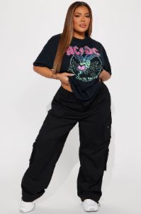 ACDC Glitter Graphic Tee - Black sold by Fashion Nova