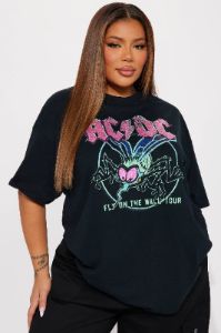 ACDC Glitter Graphic Tee - Black sold by Fashion Nova
