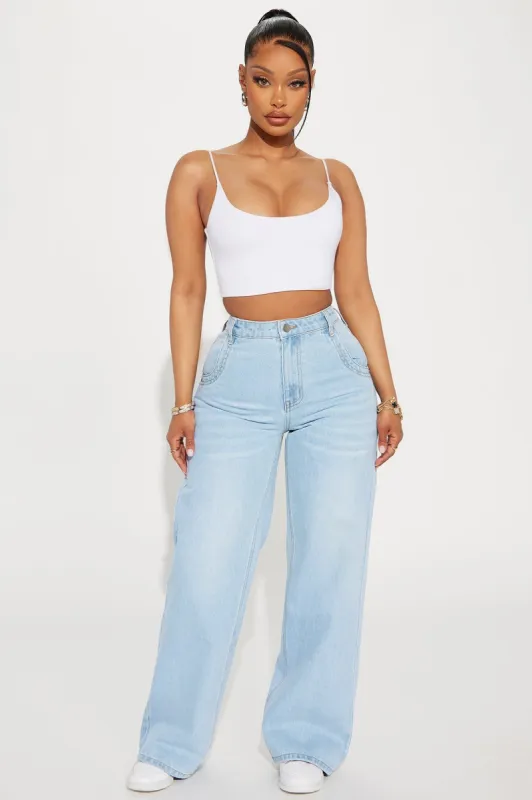 Calling It Off Baggy Jeans - Light Wash sold by Fashion Nova