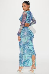Under The Sea Mesh Skirt Set - Blue/combo sold by Fashion Nova