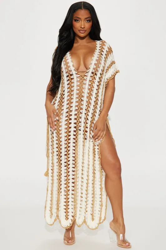 Ellie Crochet Cover Up Dress - White/combo sold by Fashion Nova