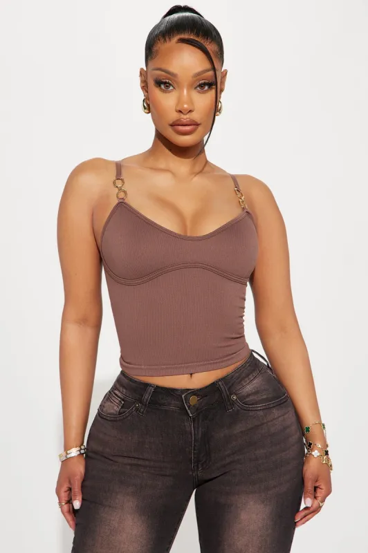 More Than You Can Handle Chain Top - Brown sold by Fashion Nova