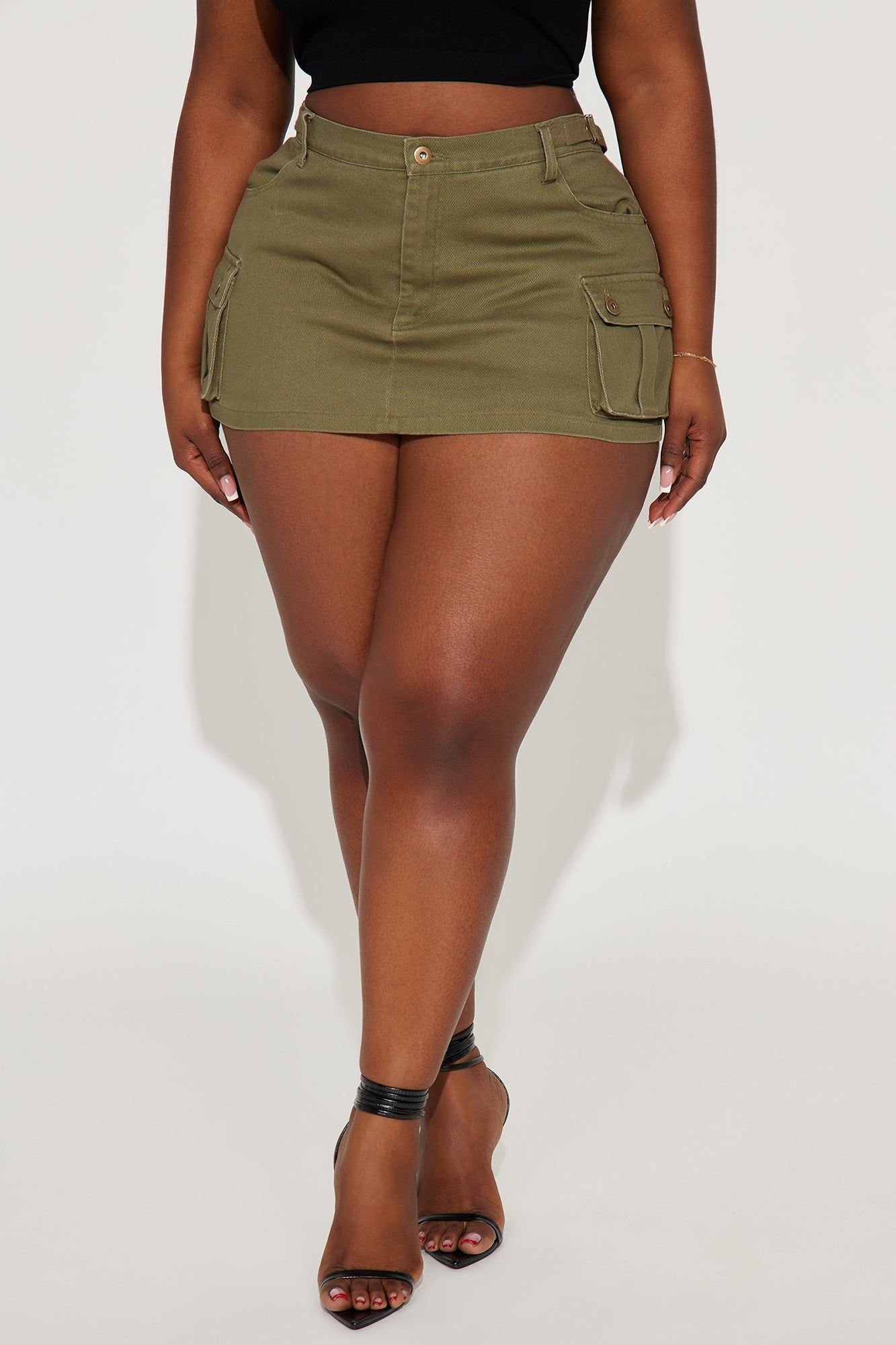 Don't Pretend Cargo Micro Mini Skort - Olive sold by Fashion Nova product image thumbnail 5