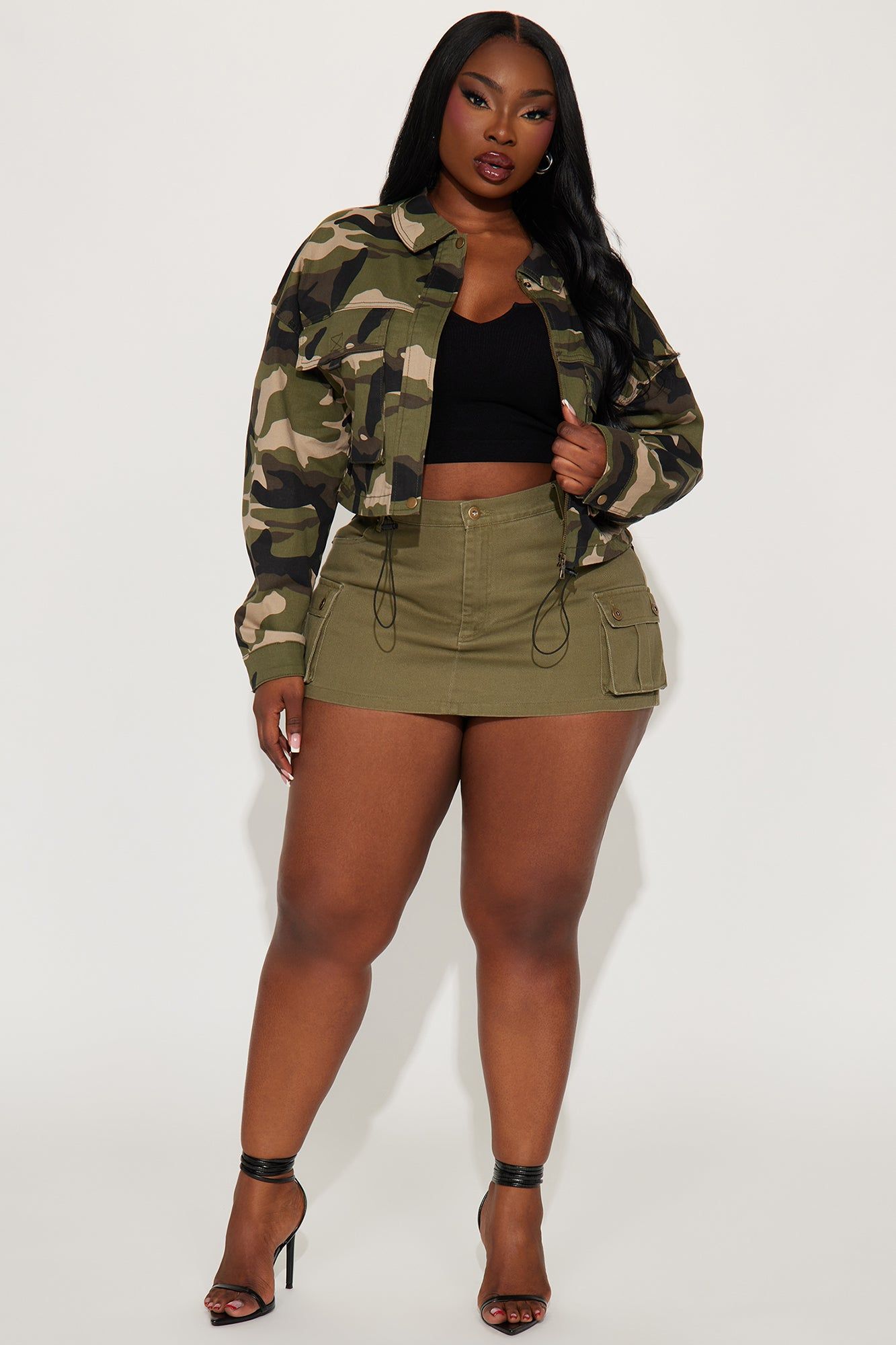Don't Pretend Cargo Micro Mini Skort - Olive sold by Fashion Nova product image thumbnail 4