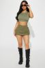 Don't Pretend Cargo Micro Mini Skort - Olive sold by Fashion Nova