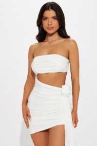 Paloma's in Paradise Draped Mini Dress - White sold by Fashion Nova