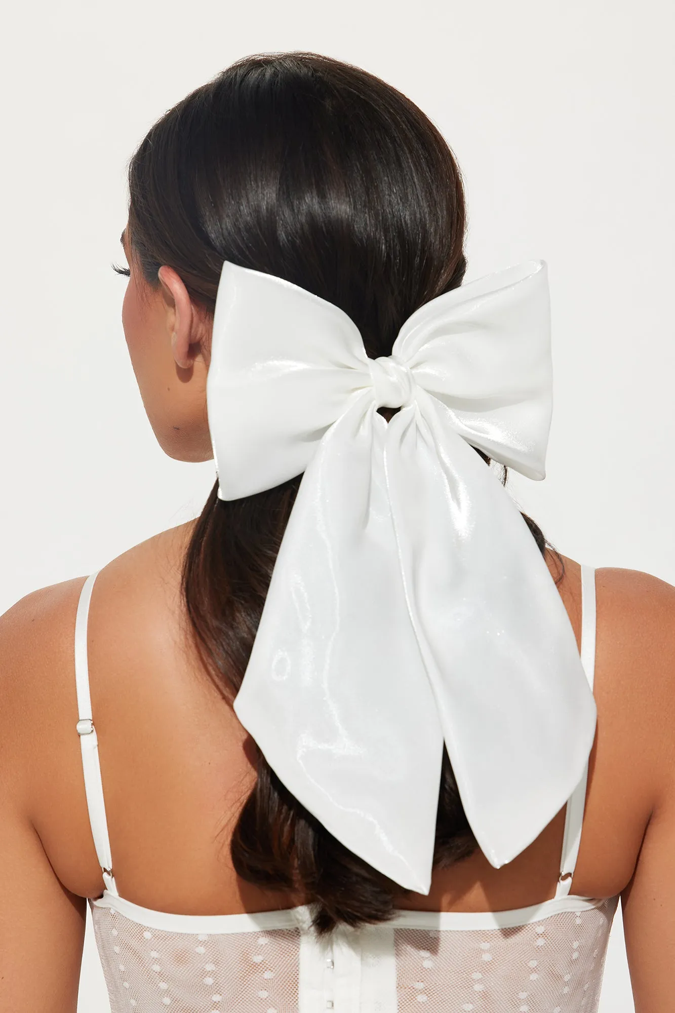 Sophia Hair Bow - White sold by Fashion Nova