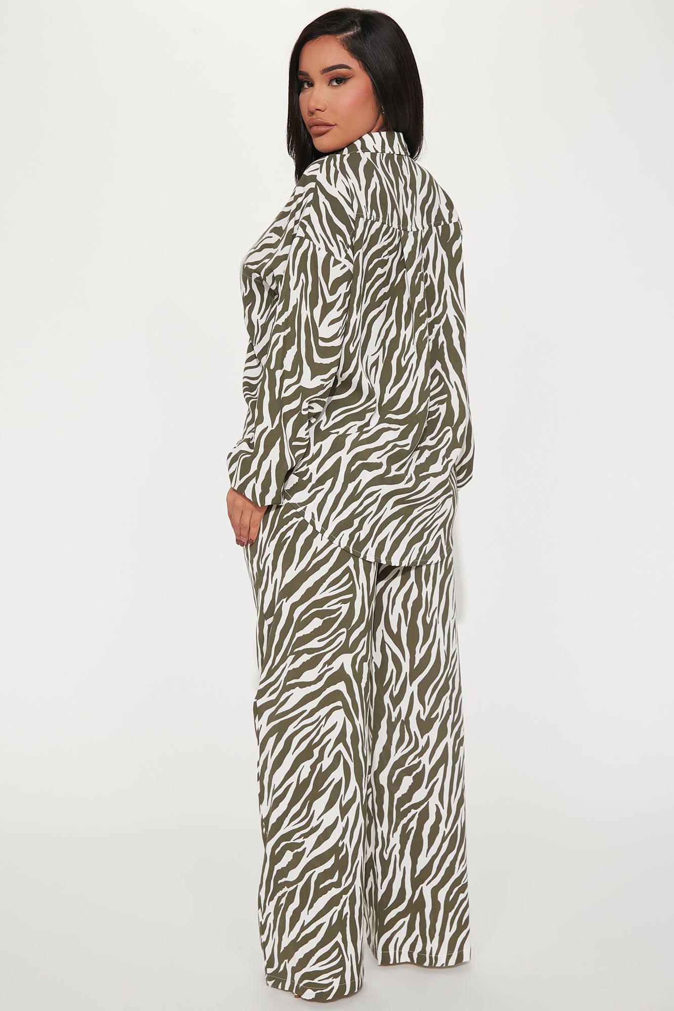 She' s A Beast Zebra Pant Set - Olive/combo sold by Fashion Nova product image thumbnail 3