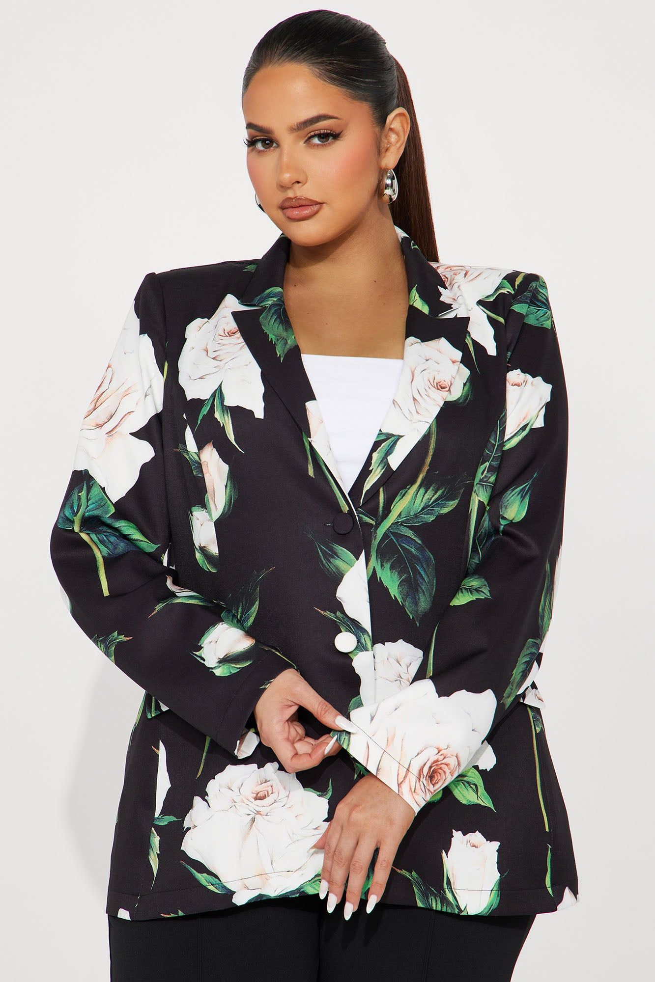 Give Me Roses Blazer - Black/combo sold by Fashion Nova product image thumbnail 4