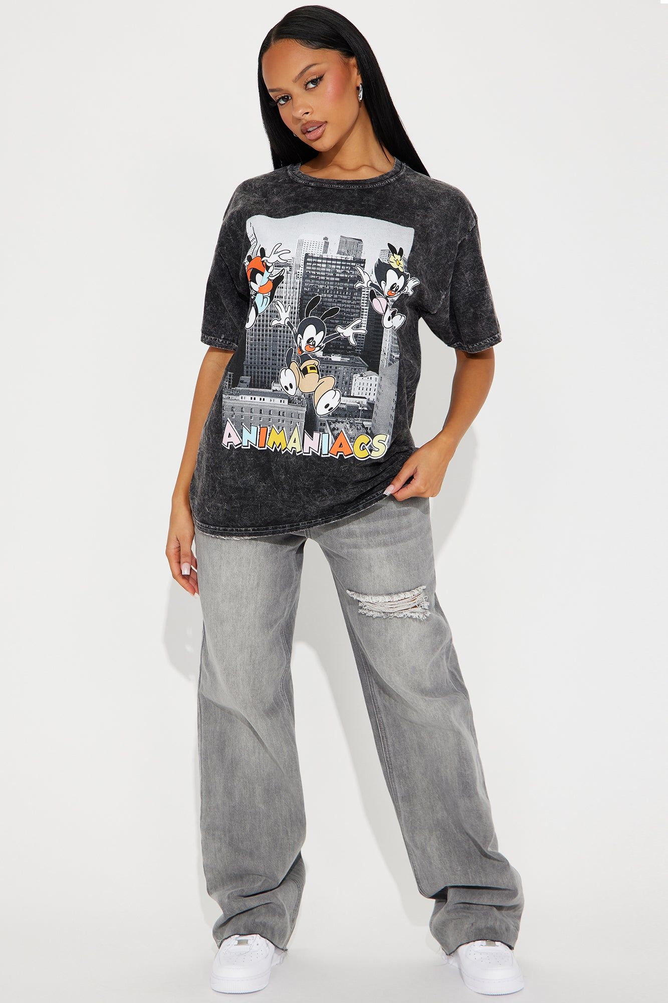 Animaniacs City Graphic Tee - Black Wash sold by Fashion Nova product image thumbnail 2
