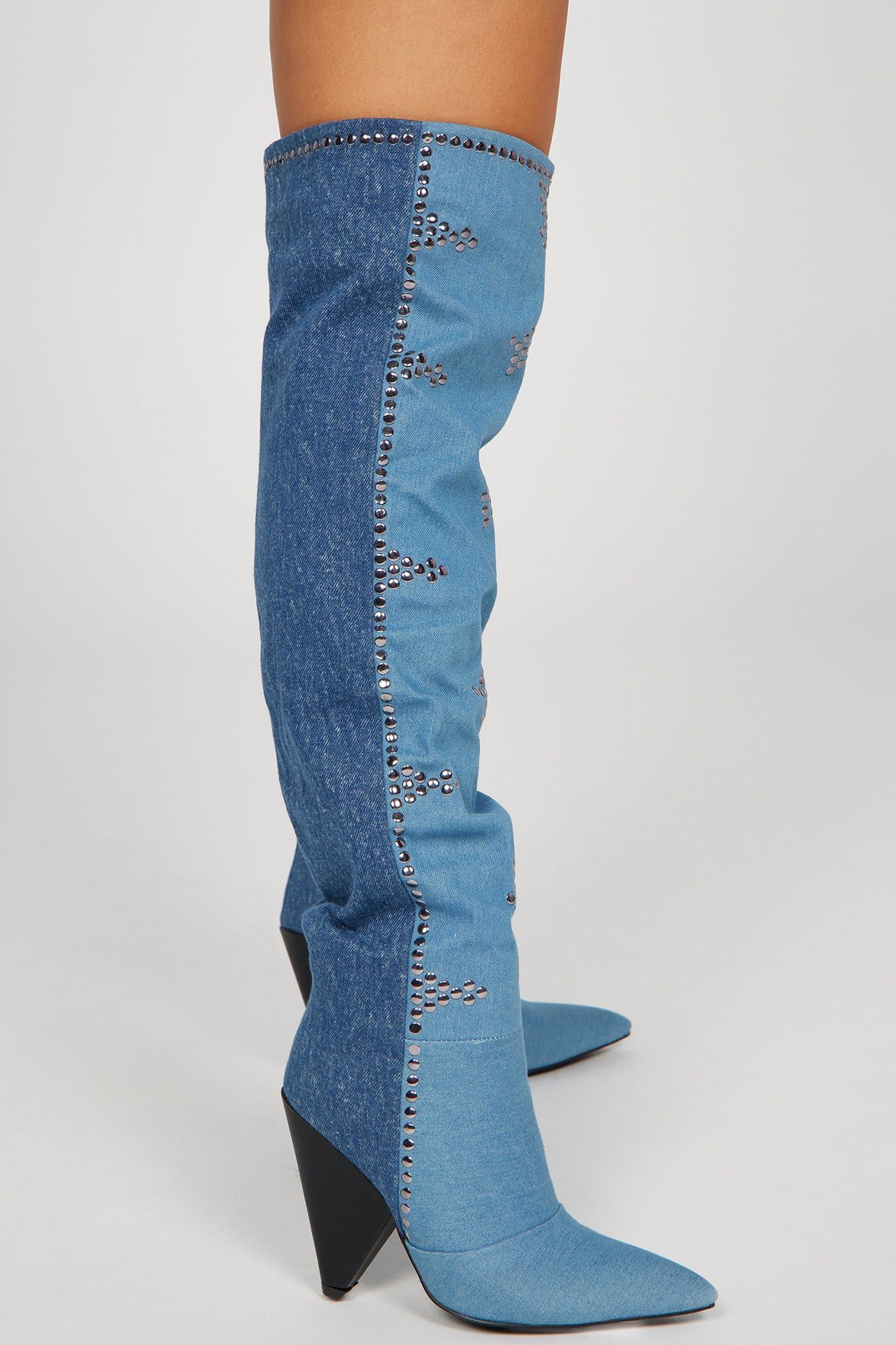 Came To Win Over The Knee Heeled Boots - Denim sold by Fashion Nova product image thumbnail 3