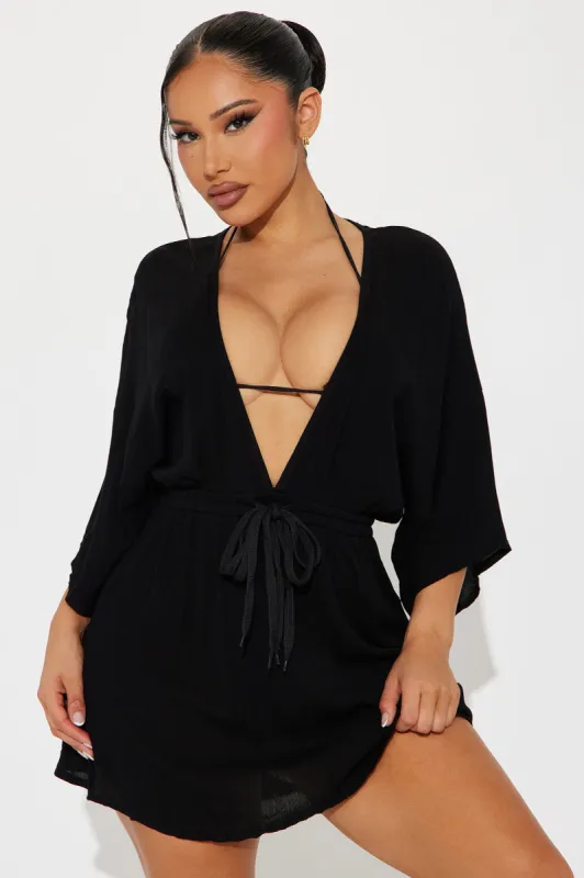Oceanfront Views Cover Up Dress - Black sold by Fashion Nova