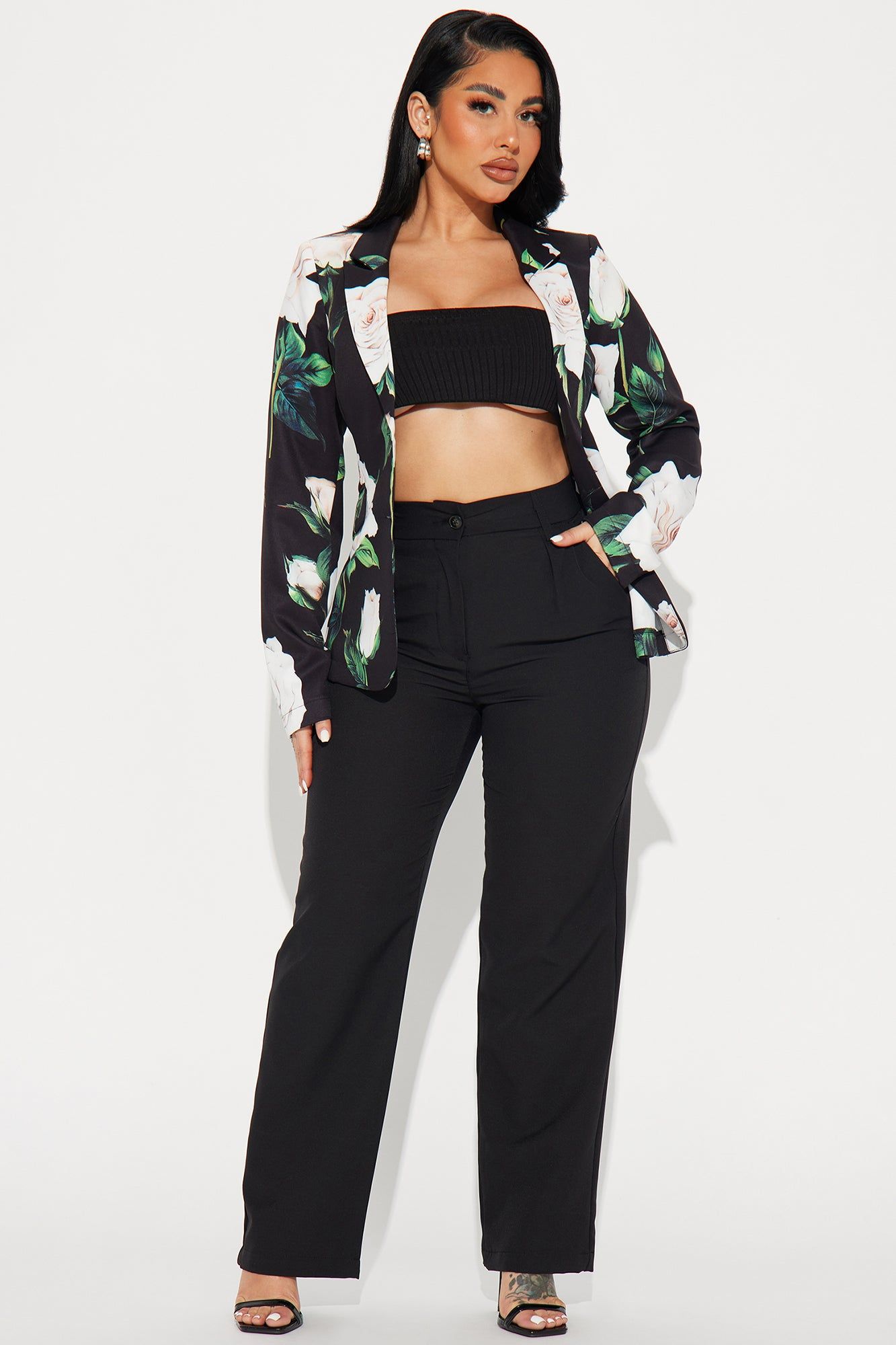 Give Me Roses Blazer - Black/combo sold by Fashion Nova product image thumbnail 2