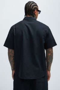 Bahamas Linen Classic Button Up Shirt - Black sold by Fashion Nova