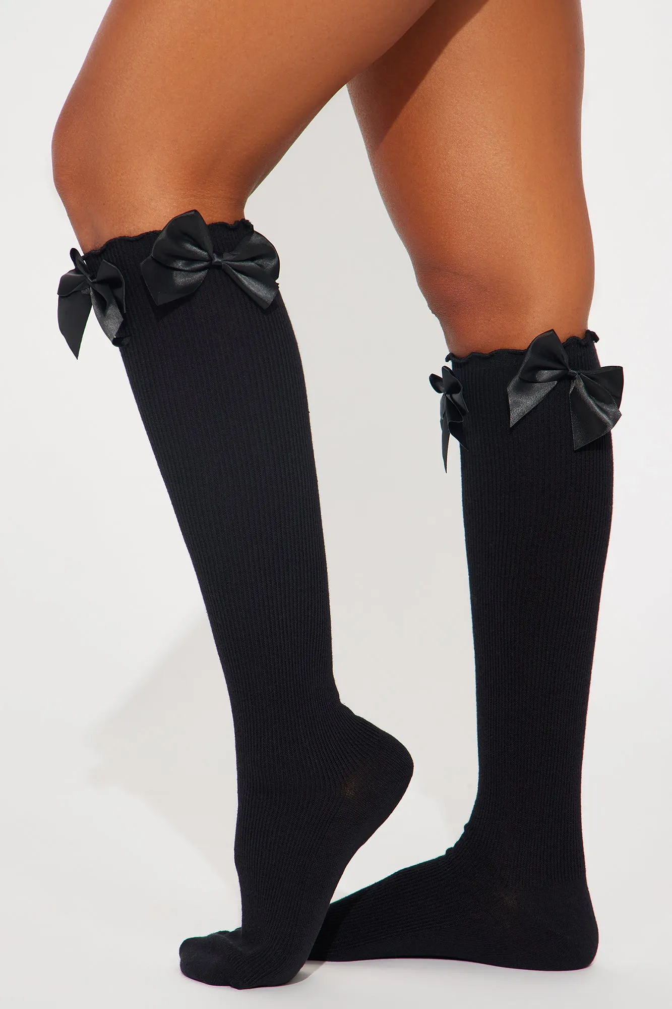 Missy Bow Socks - Black sold by Fashion Nova