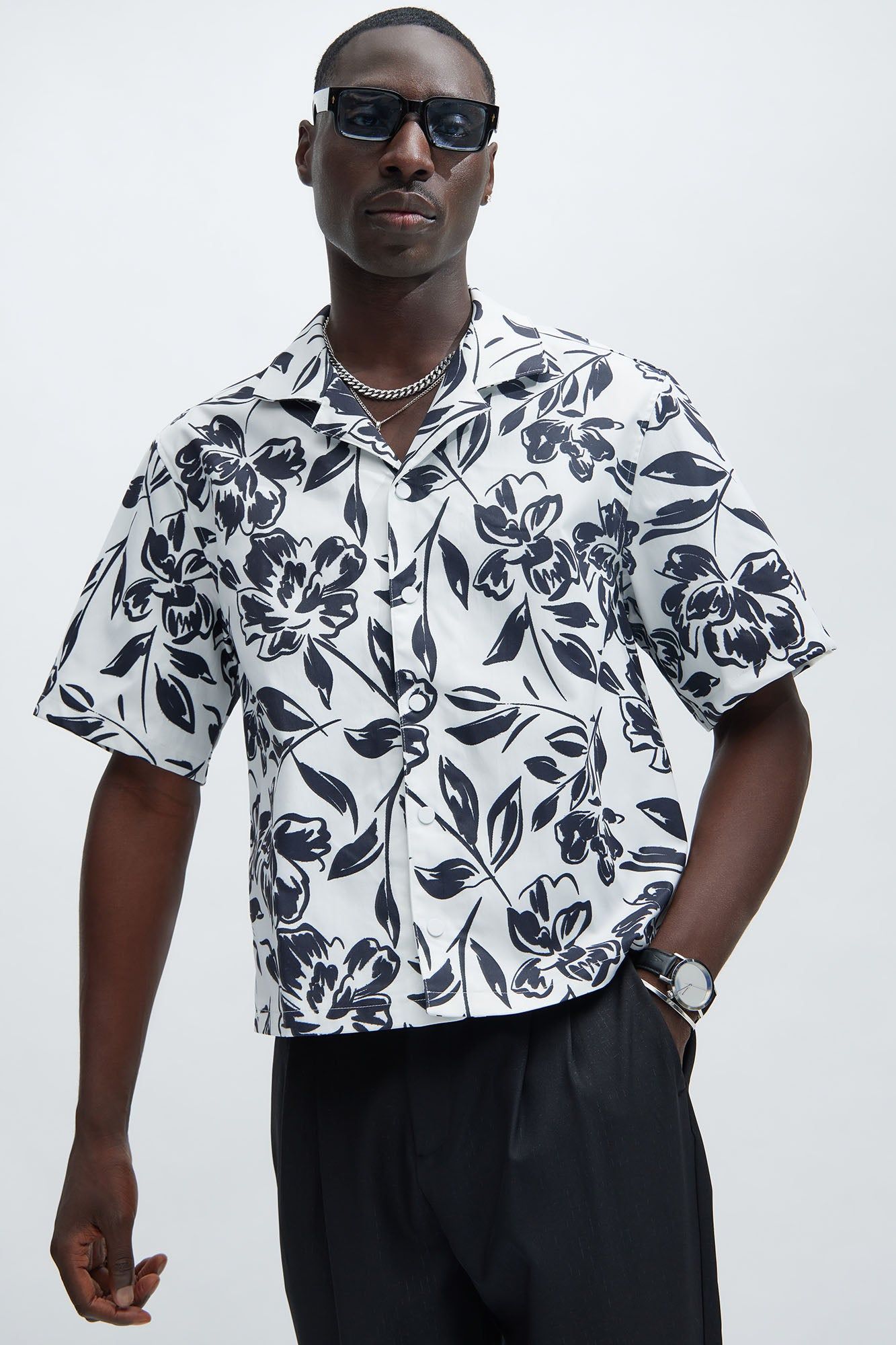 Kingsley Shirt - White/combo sold by Fashion Nova